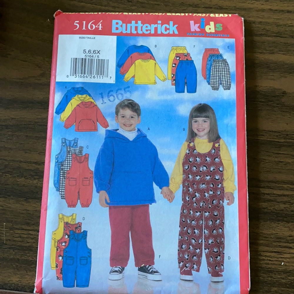 3/$15 New Butterick Kids Fashion Essential Pattern